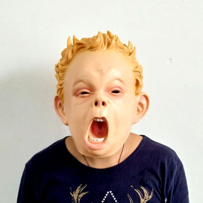 A boy screaming