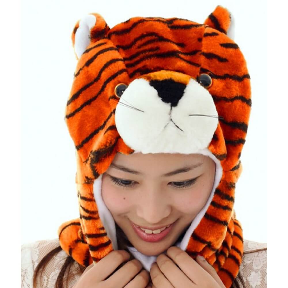 Tiger with ear muffler