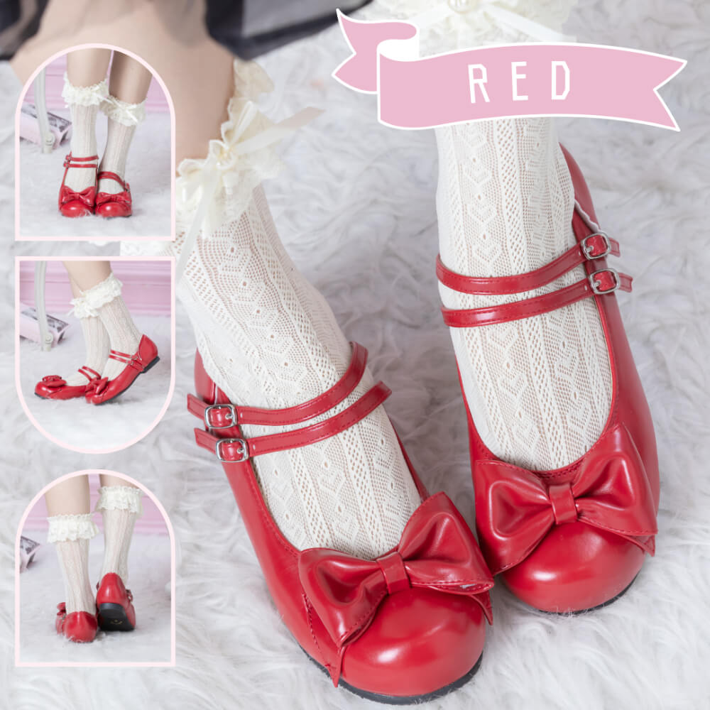Double strap Petanko ribbon shoes