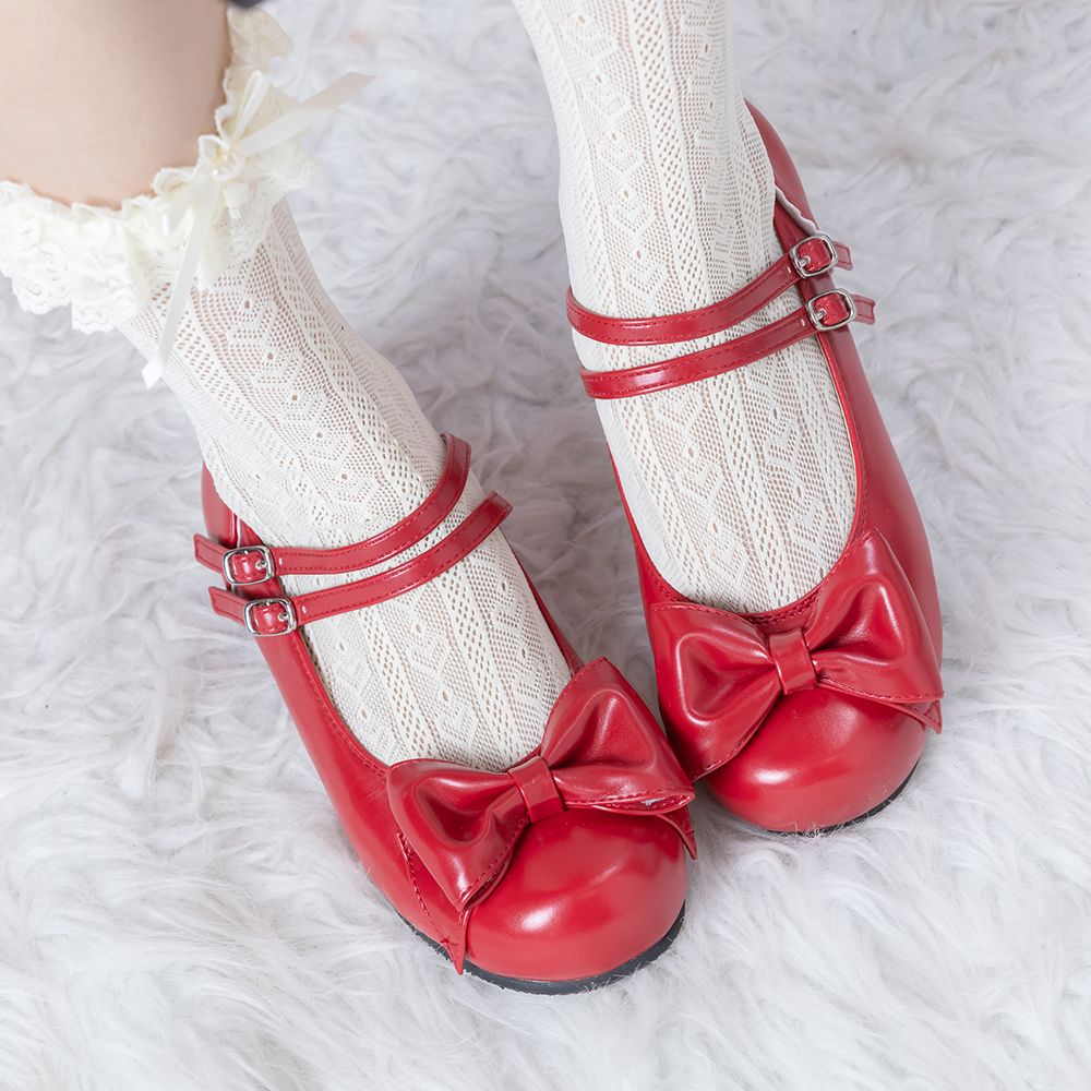 Double strap Petanko ribbon shoes
