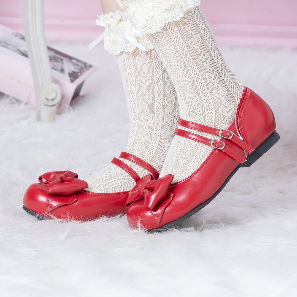 Double strap Petanko ribbon shoes