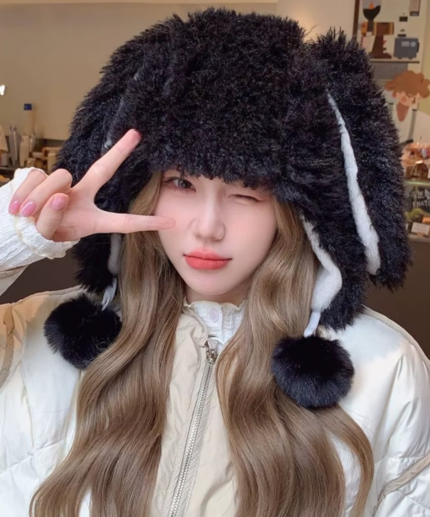 Fluffy Lop-Eared Bunny Hat
