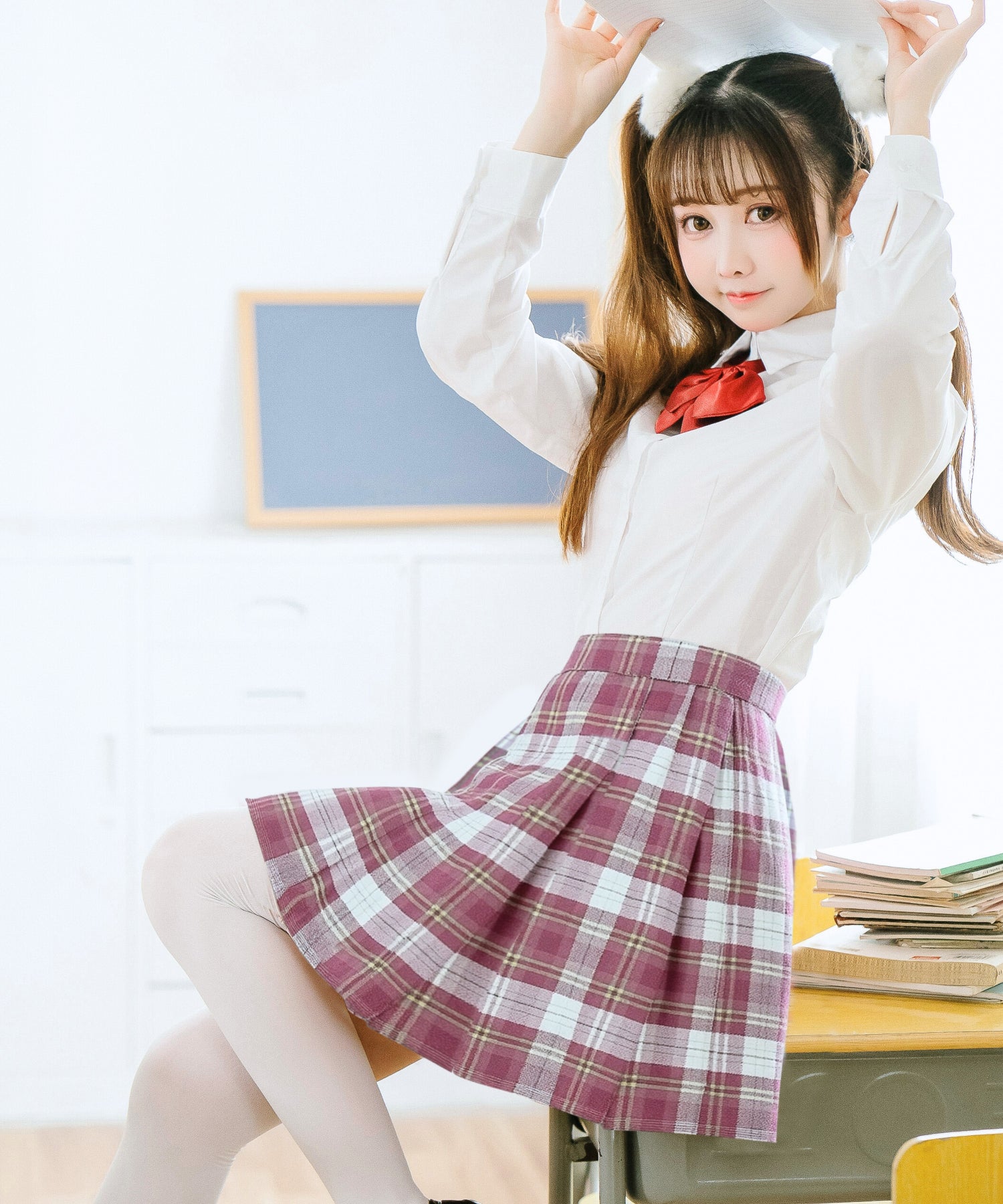 チェック柄プリーツスカート