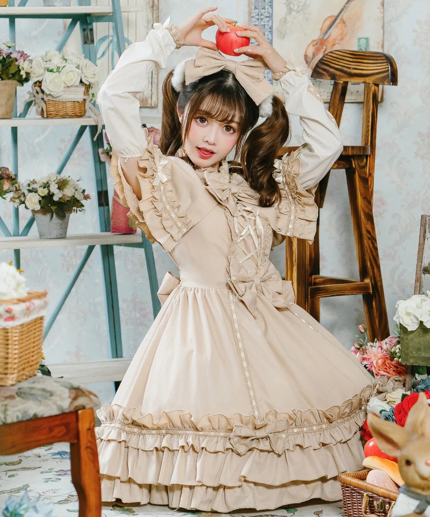 Rede lace with cape (sleeve removal can be removed ♪)