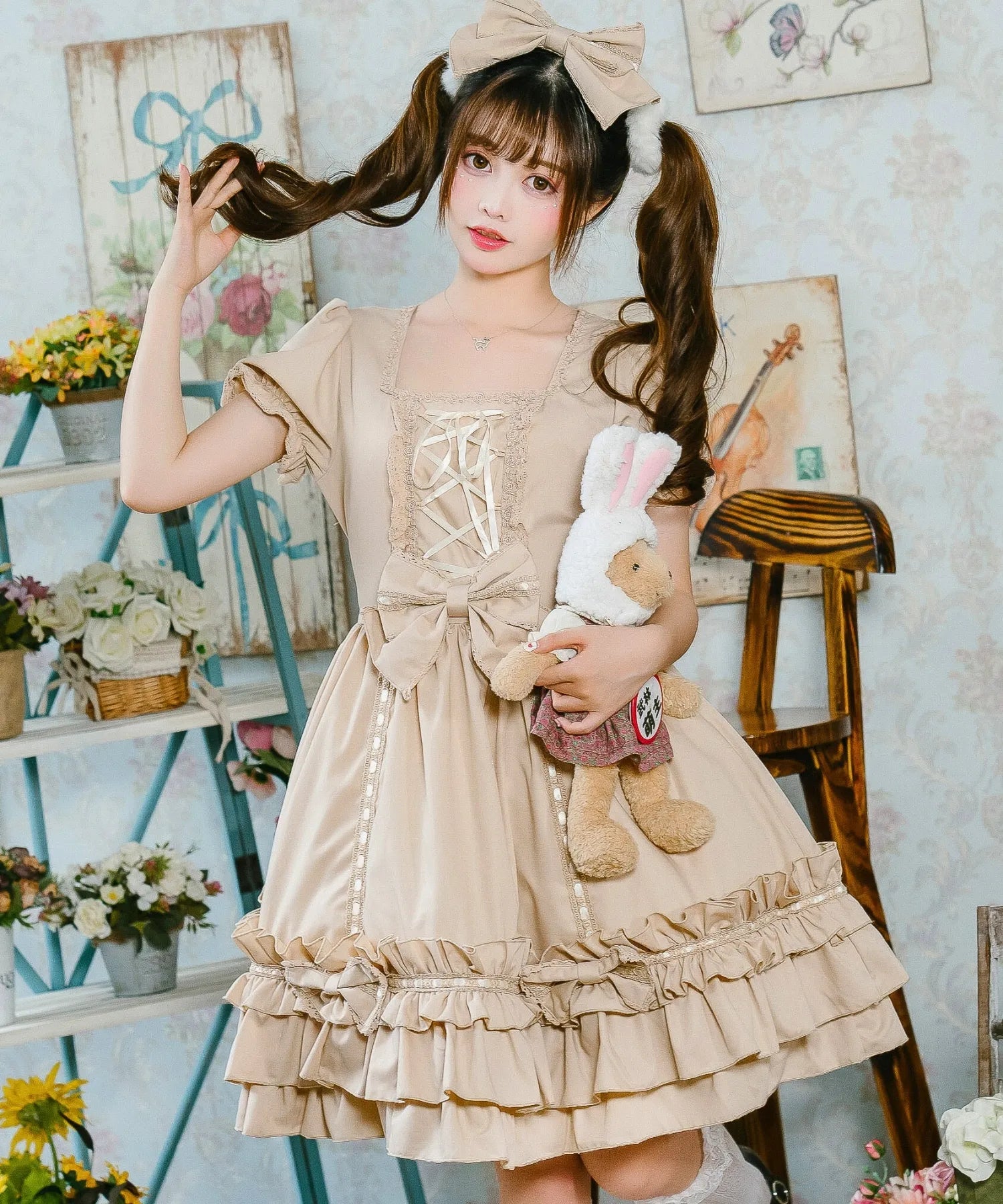 Rede lace with cape (sleeve removal can be removed ♪)