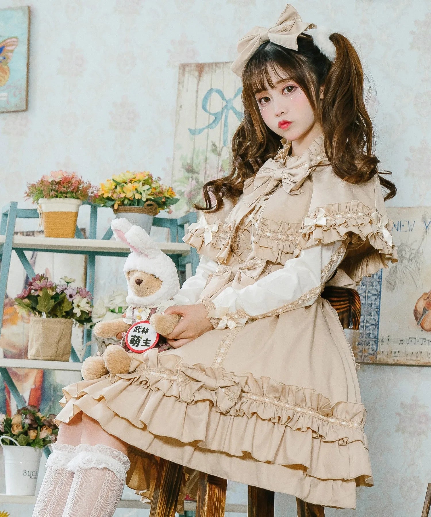 Rede lace with cape (sleeve removal can be removed ♪)
