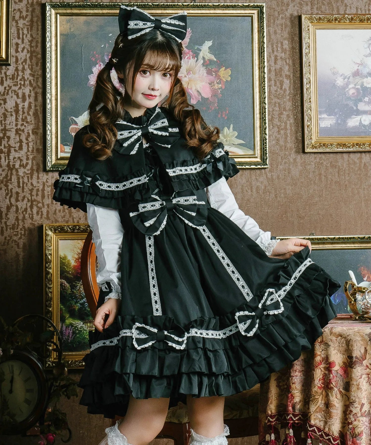 Rede lace with cape (sleeve removal can be removed ♪)