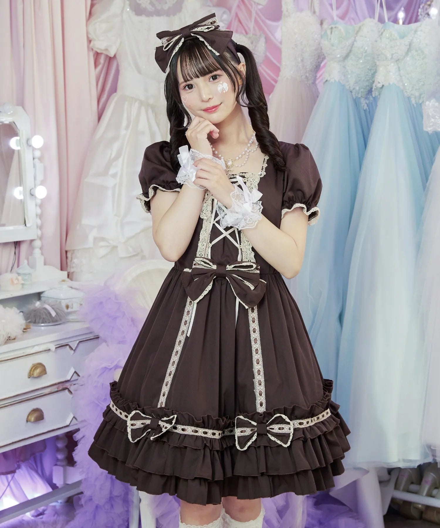 Rede lace with cape (sleeve removal can be removed ♪)