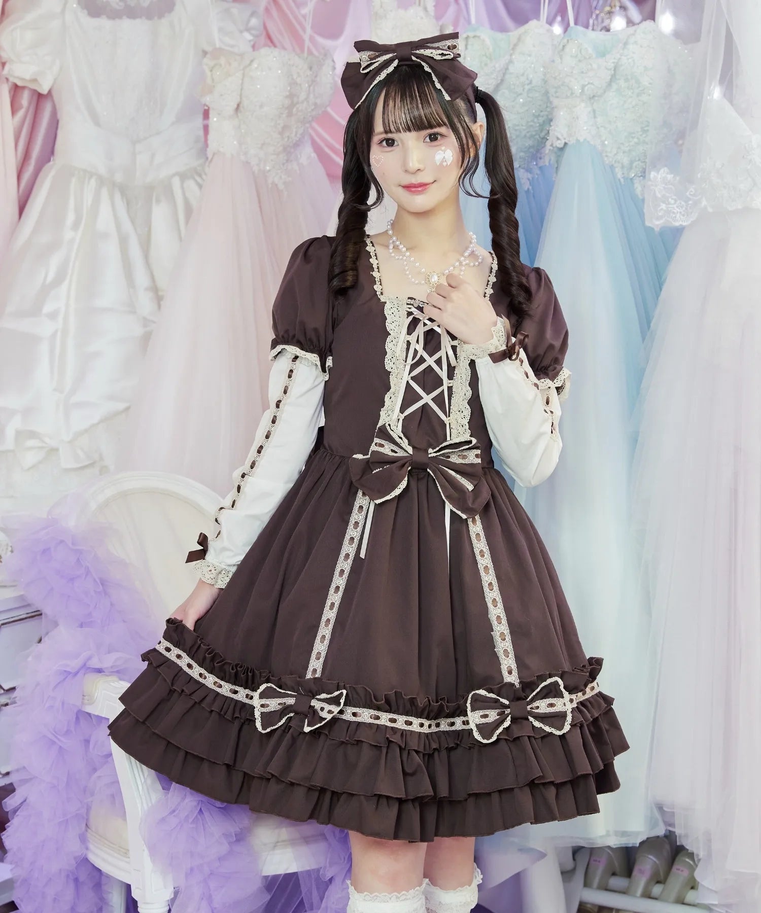 Rede lace with cape (sleeve removal can be removed ♪)