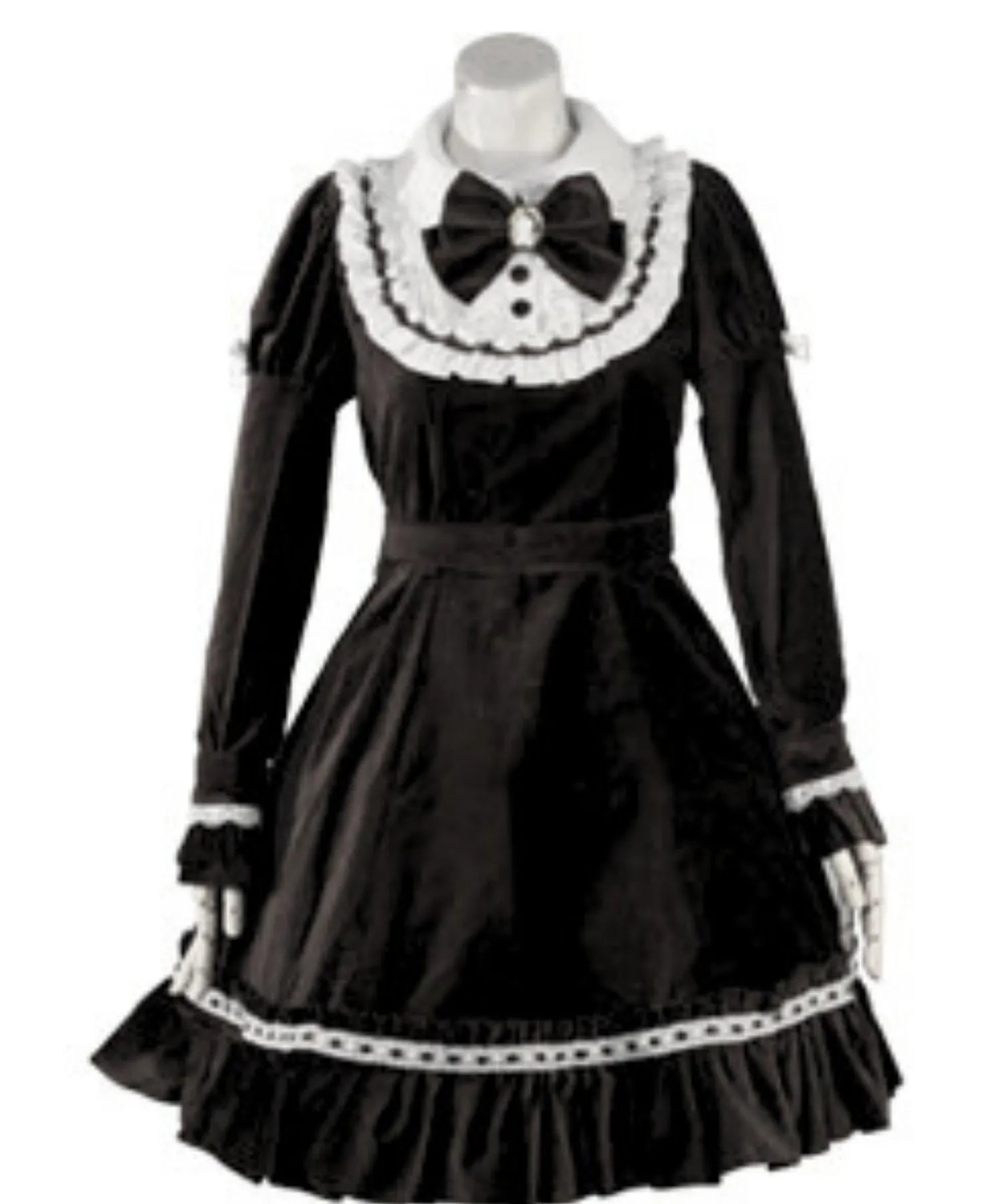 Classic Velour Dress with Cameo Ribbon