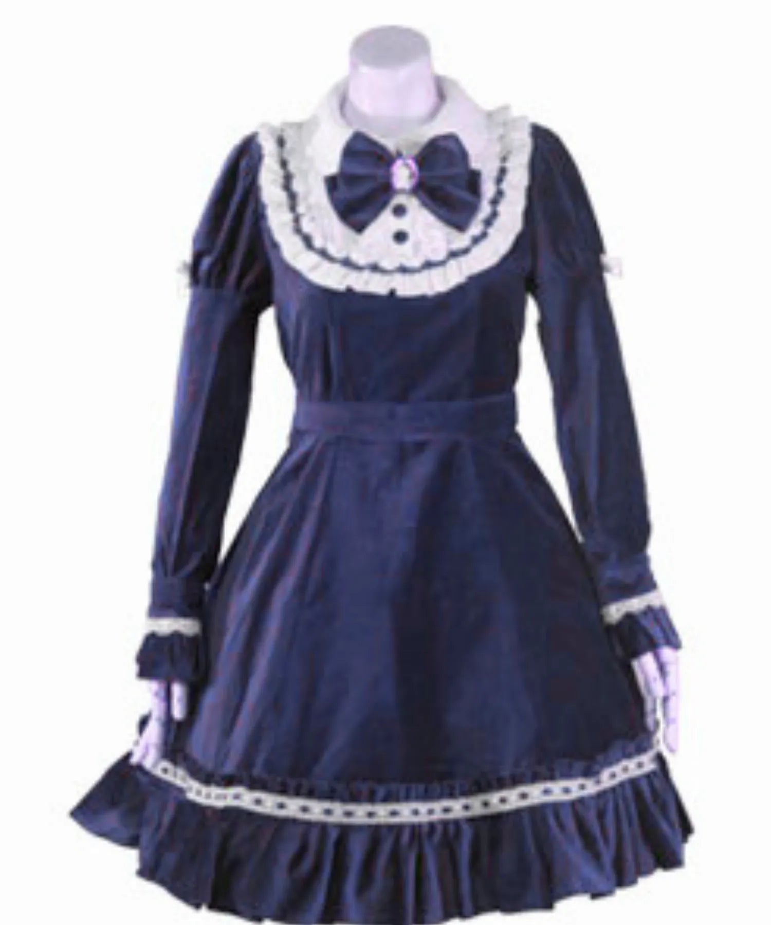 Classic Velour Dress with Cameo Ribbon