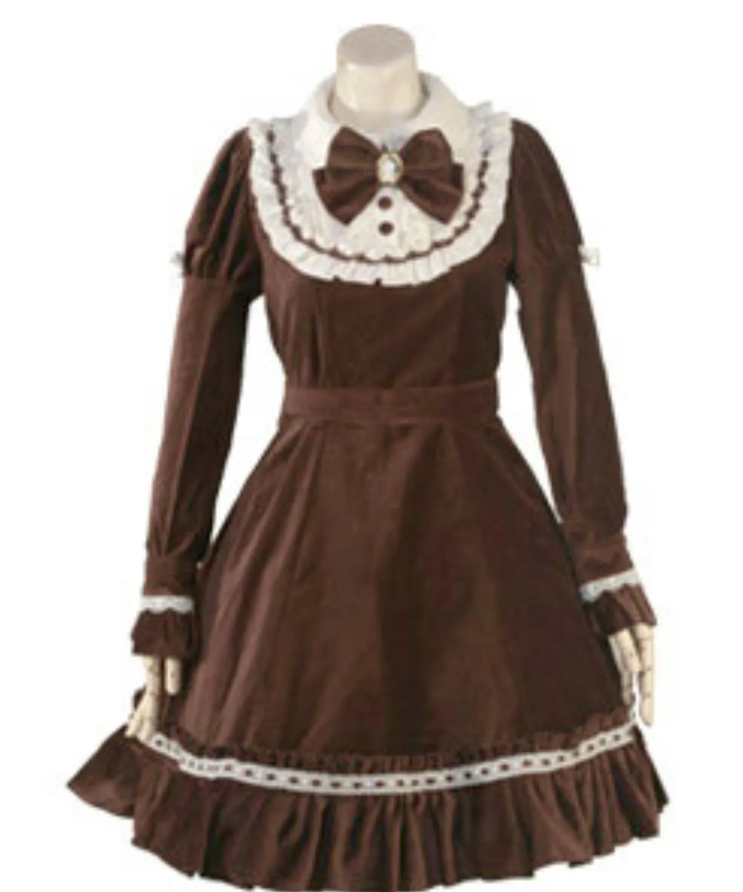 Classic Velour Dress with Cameo Ribbon