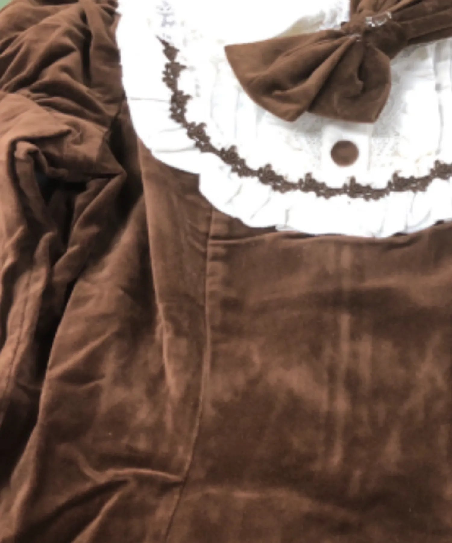 Classic Velour Dress with Cameo Ribbon