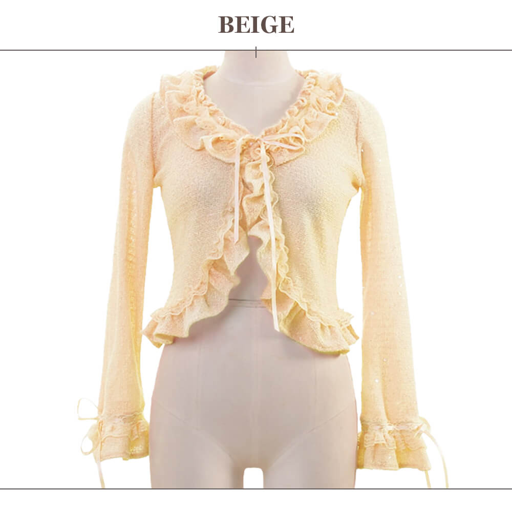 Glittering frill cardigan