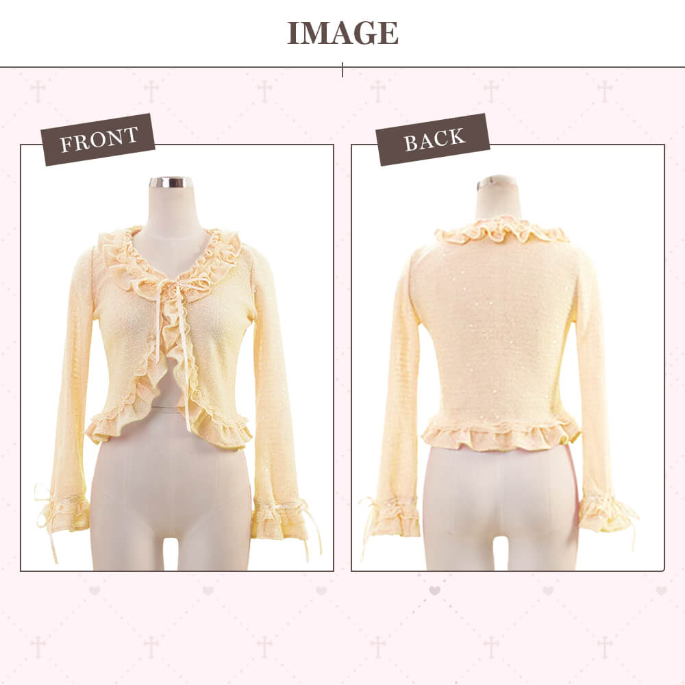 Glittering frill cardigan