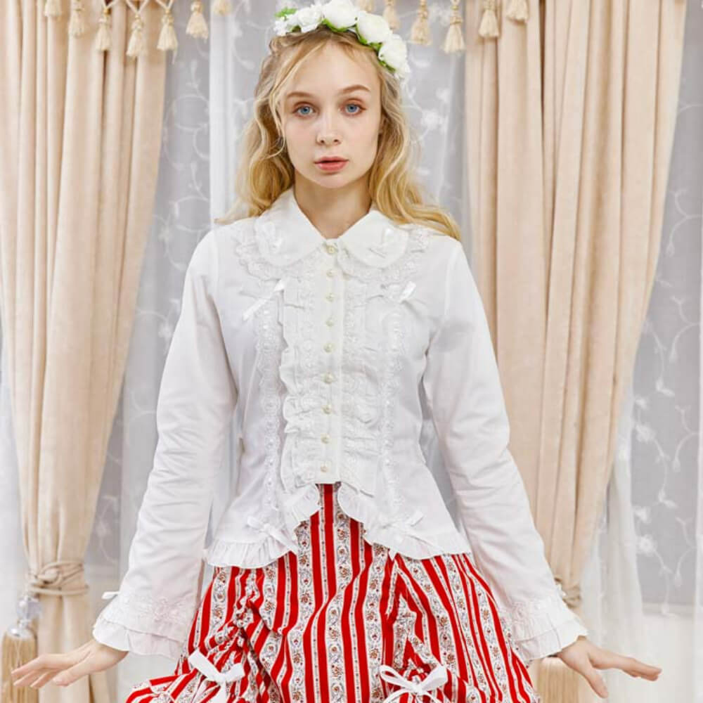 Ladder ribbon blouse