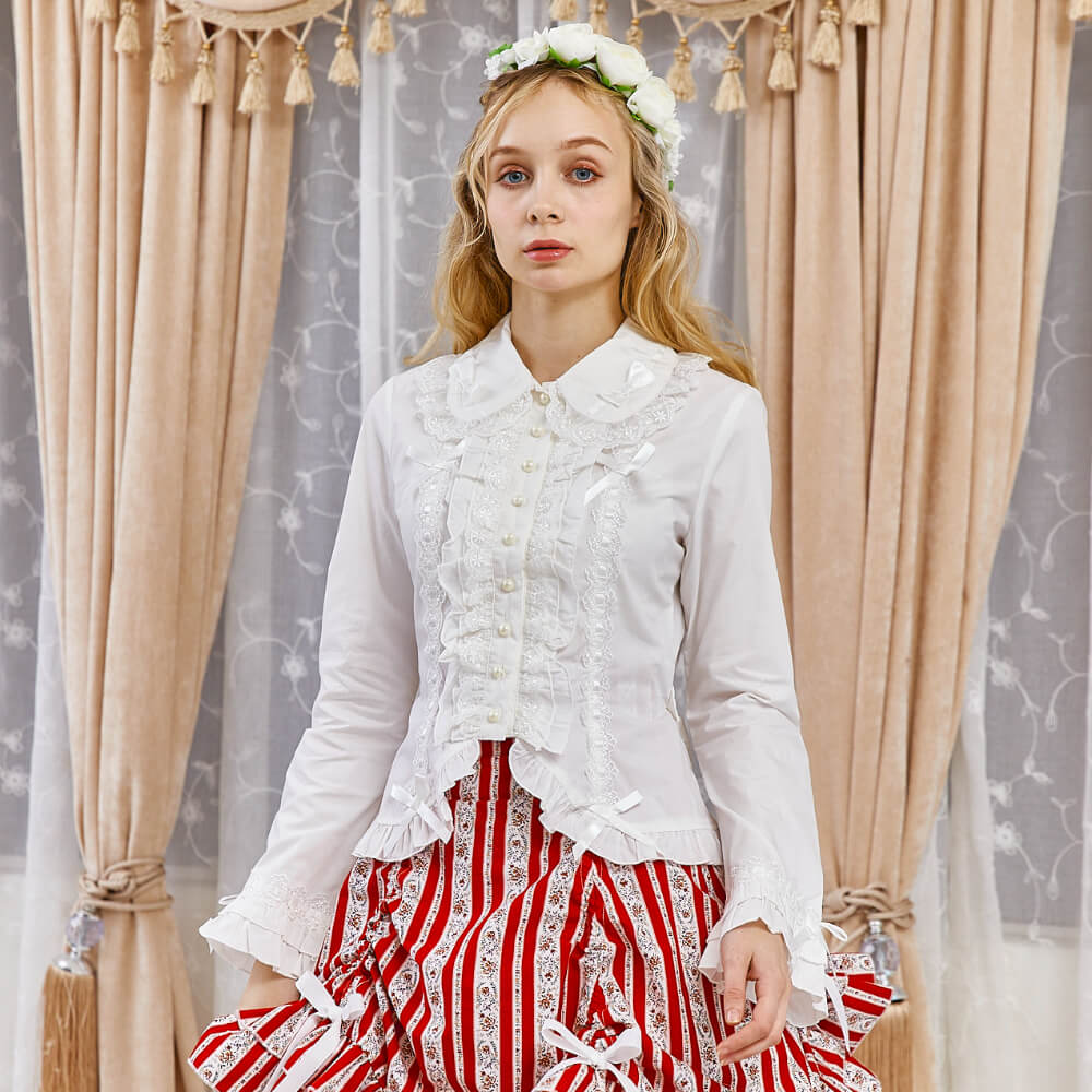 Ladder ribbon blouse