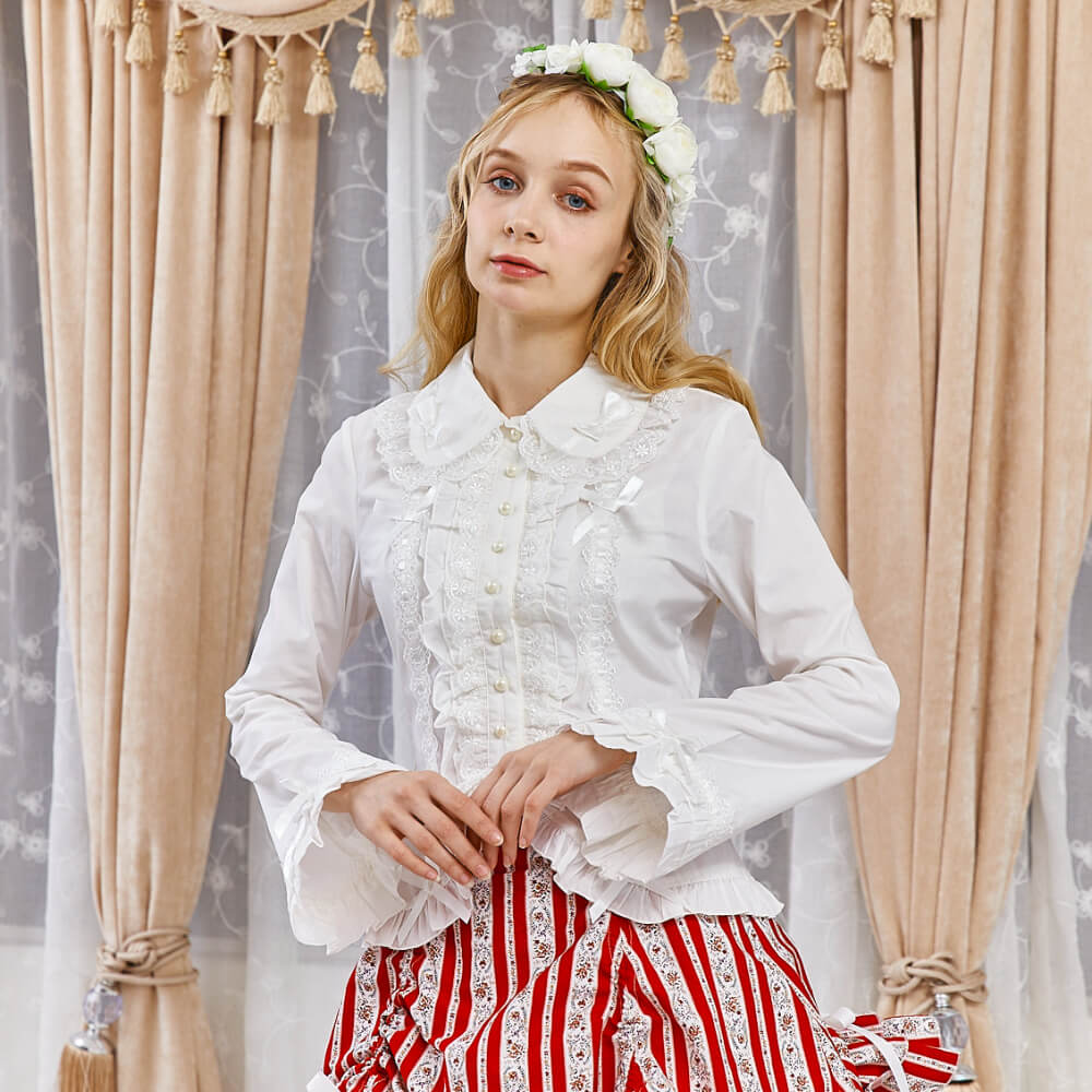 Ladder ribbon blouse