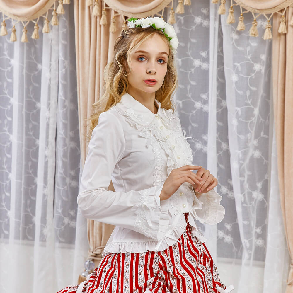 Ladder ribbon blouse