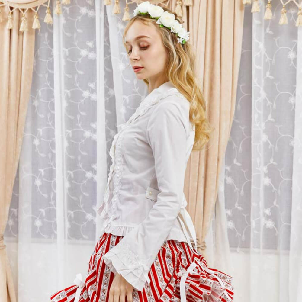 Ladder ribbon blouse