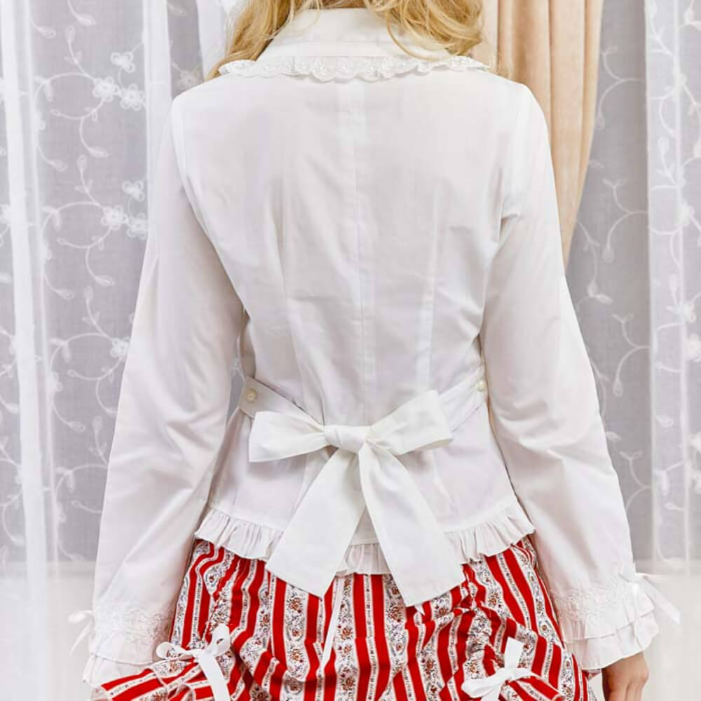 Ladder ribbon blouse