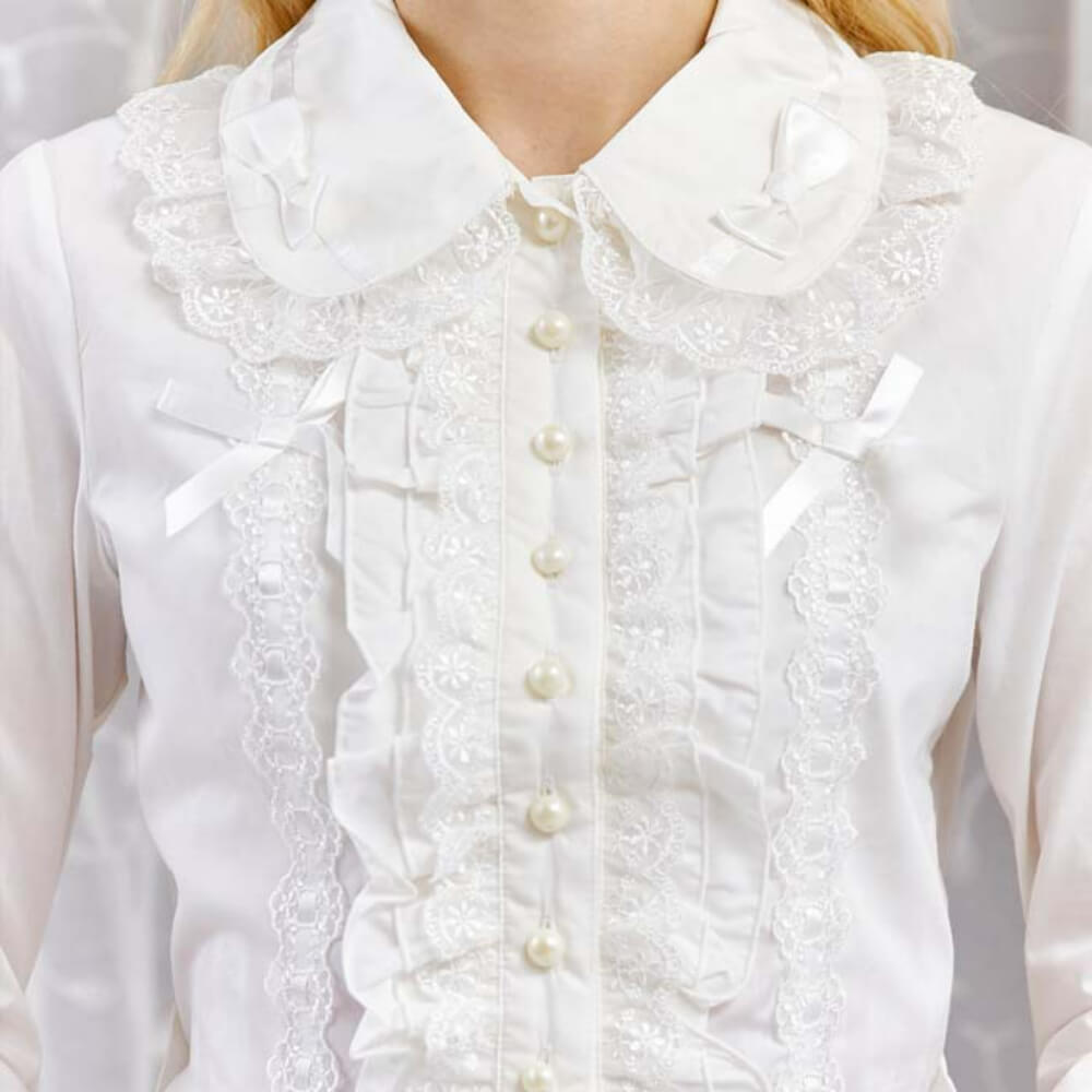 Ladder ribbon blouse
