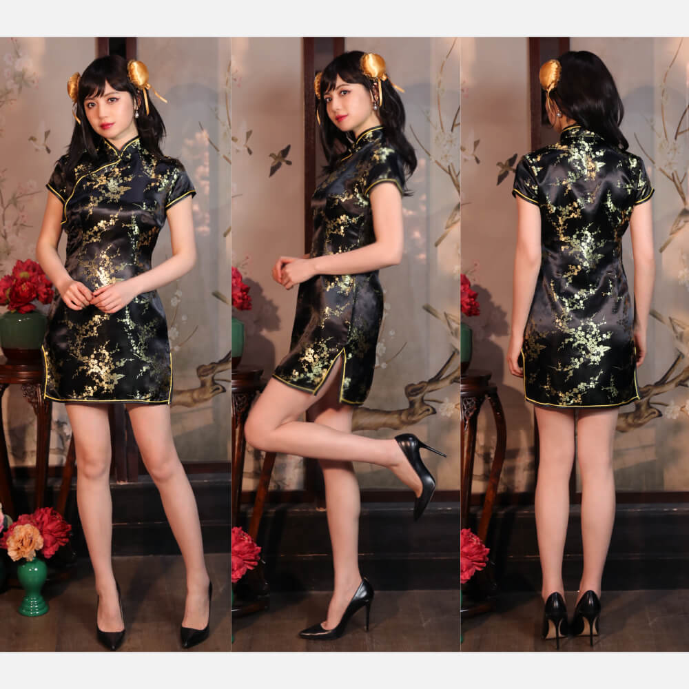 Cheongdress short length plum flower pattern