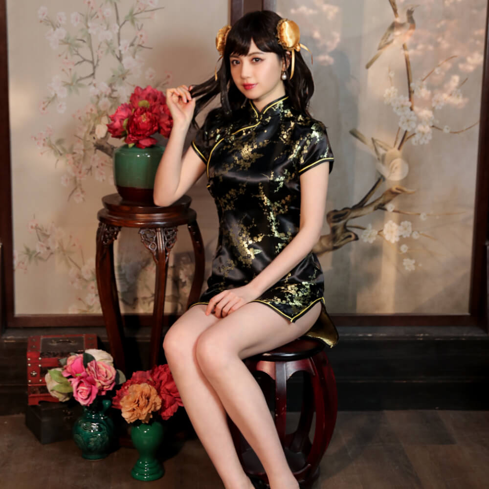 Cheongdress short length plum flower pattern