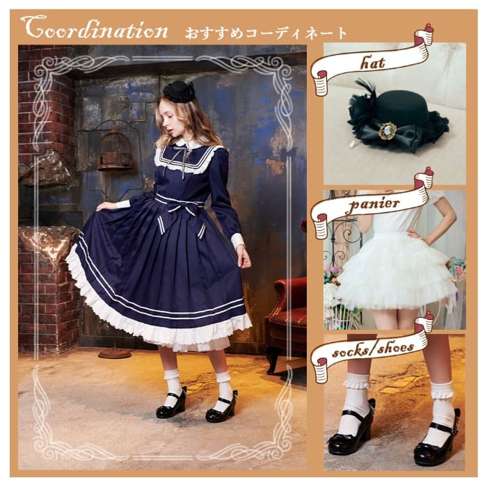 Sailor Malimplet One Piece with waist ribbon