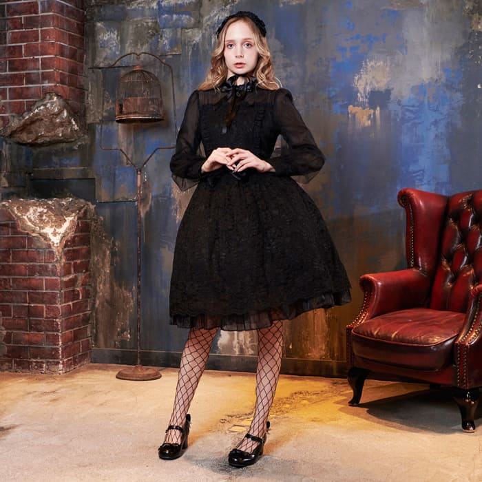 Volume sleeve blouse dress