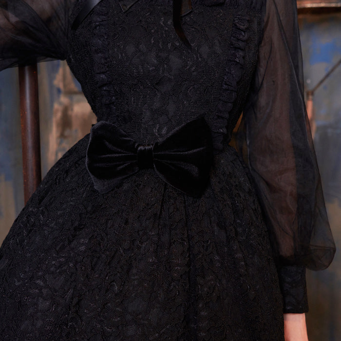 Volume sleeve blouse dress