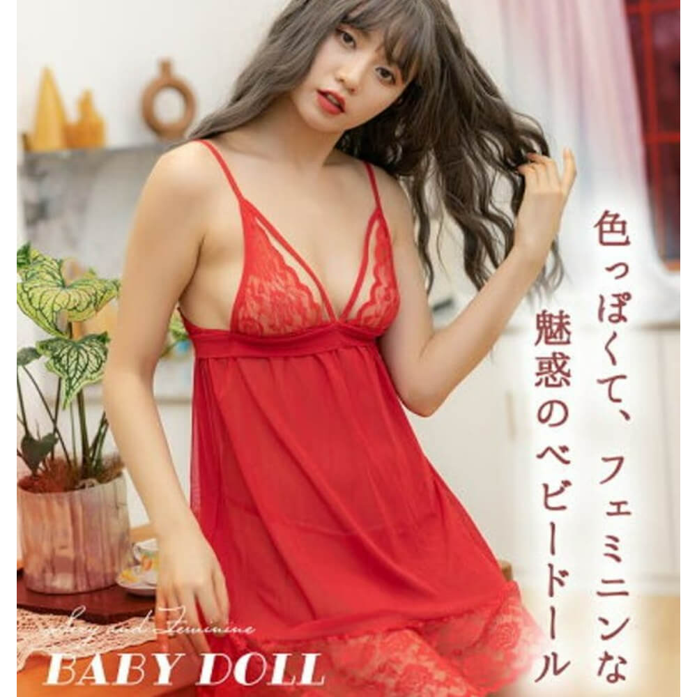 Buck ribbon red baby doll