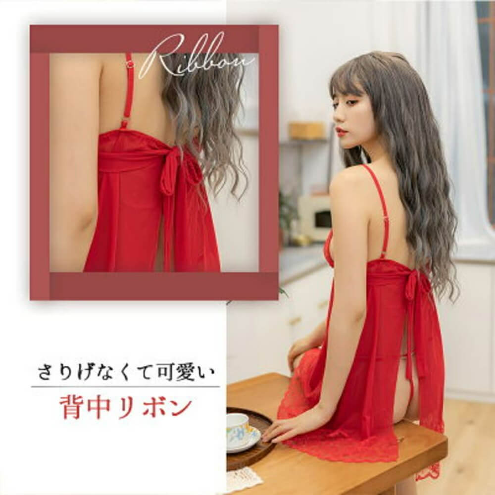Buck ribbon red baby doll