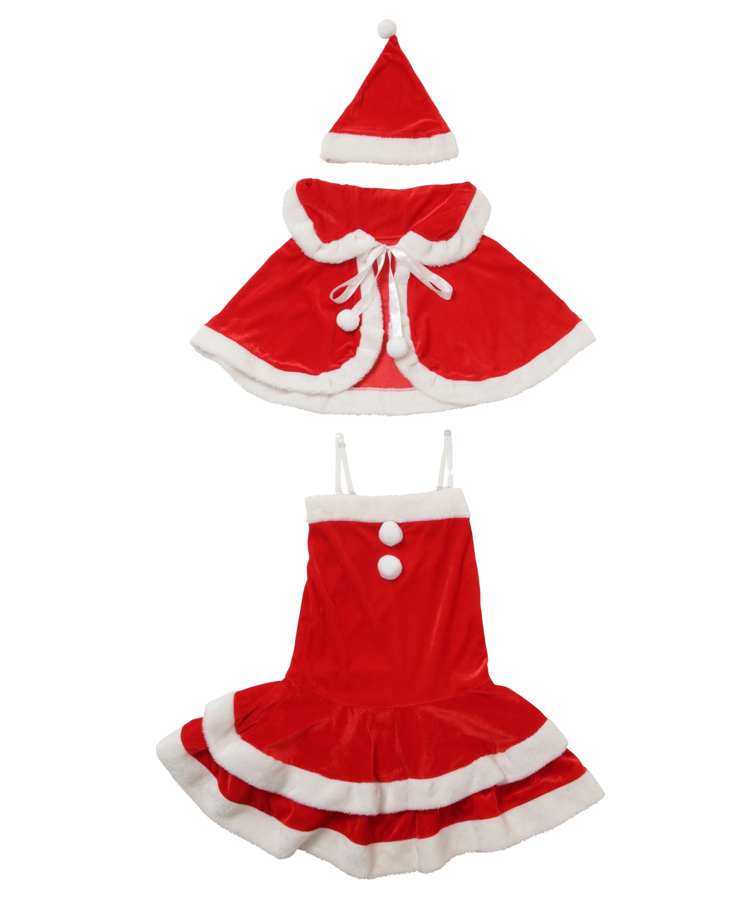 ボレロ付2段フリルサンタワンピース