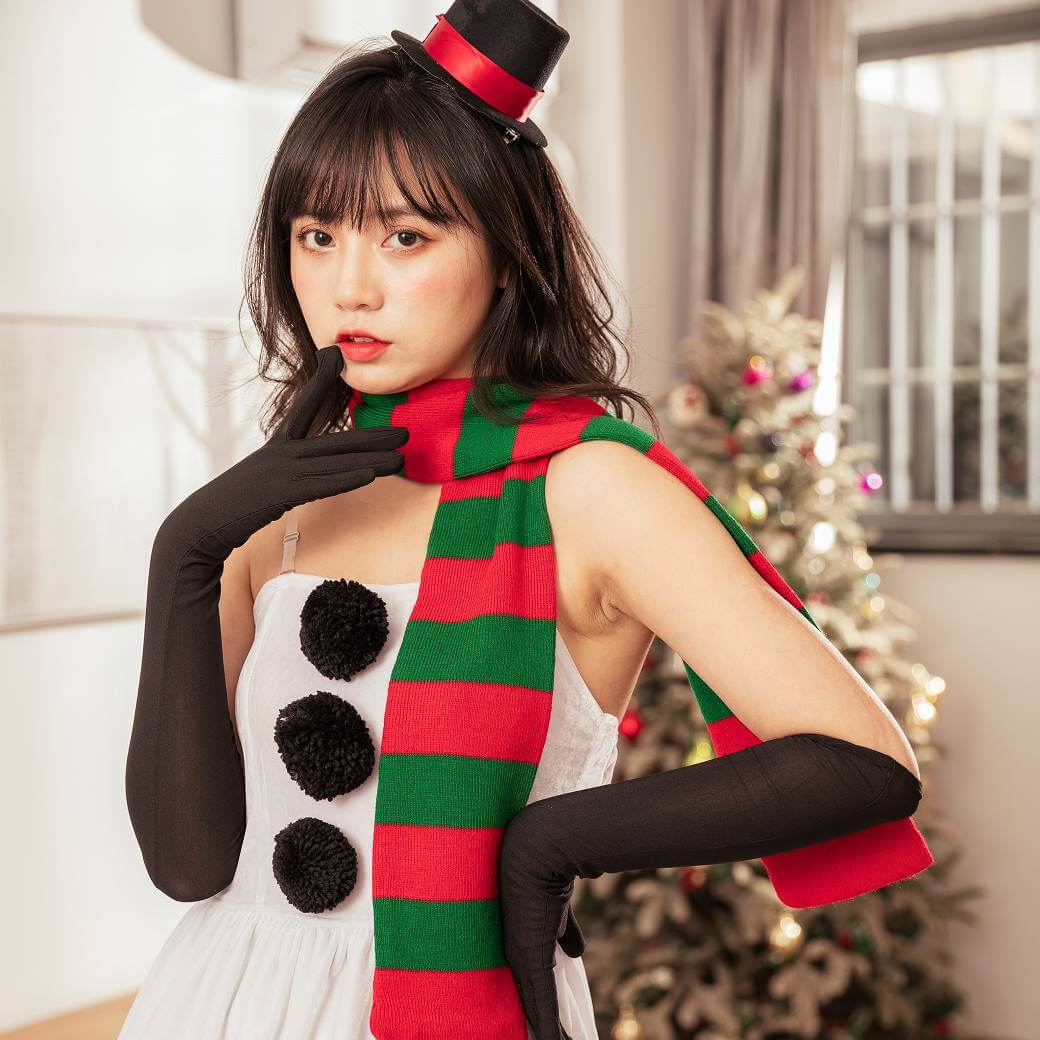 Snowman Dress with Scarf, Mini Hat and Gloves