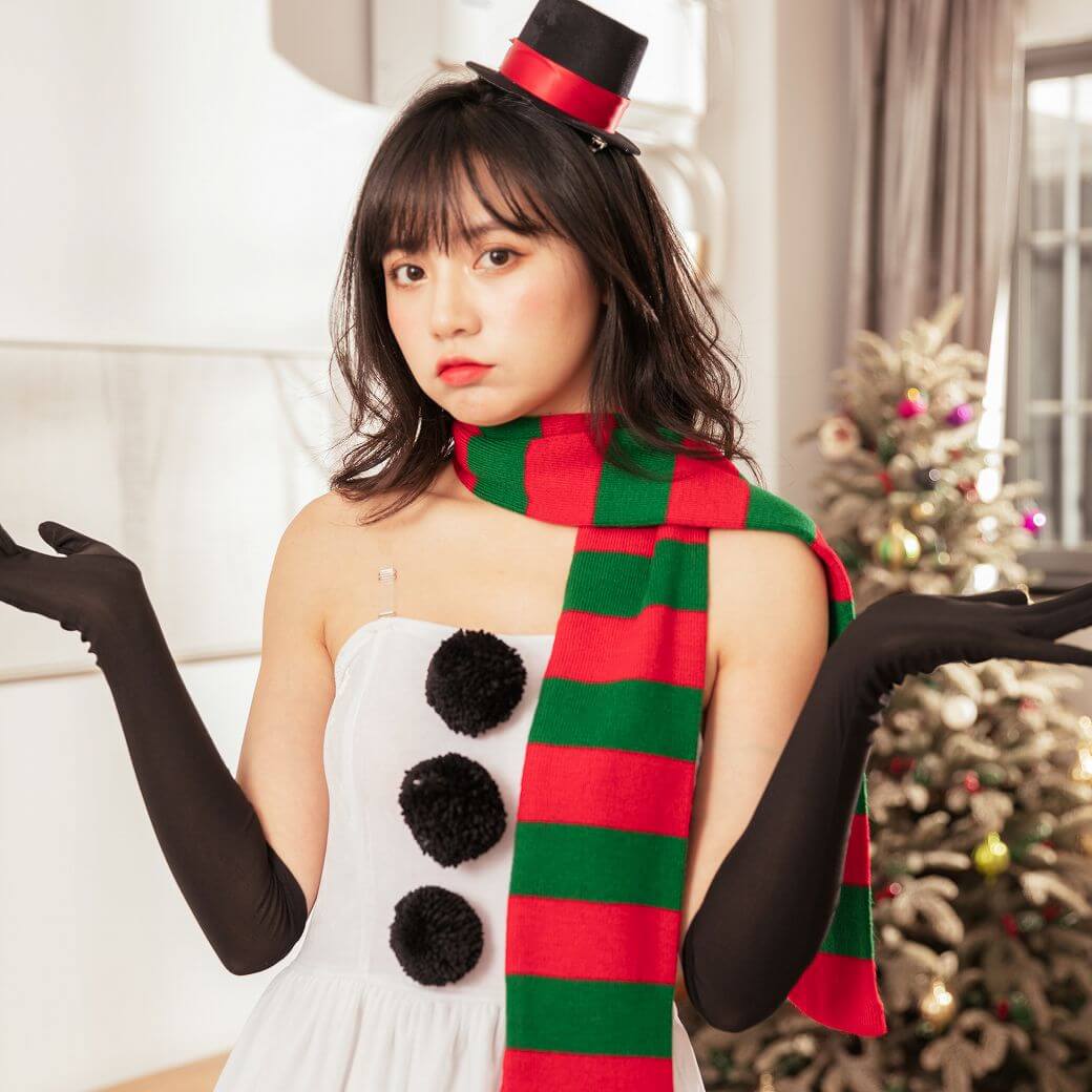 Snowman Dress with Scarf, Mini Hat and Gloves