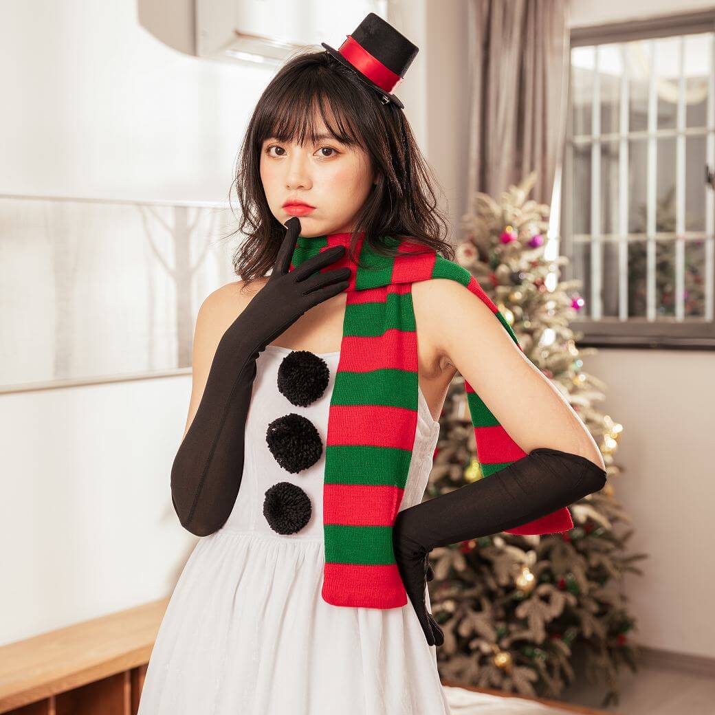 Snowman Dress with Scarf, Mini Hat and Gloves