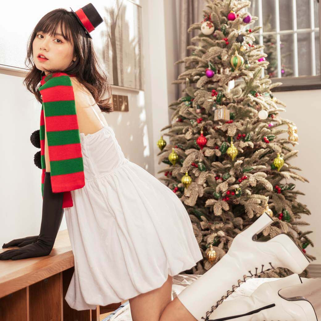 Snowman Dress with Scarf, Mini Hat and Gloves