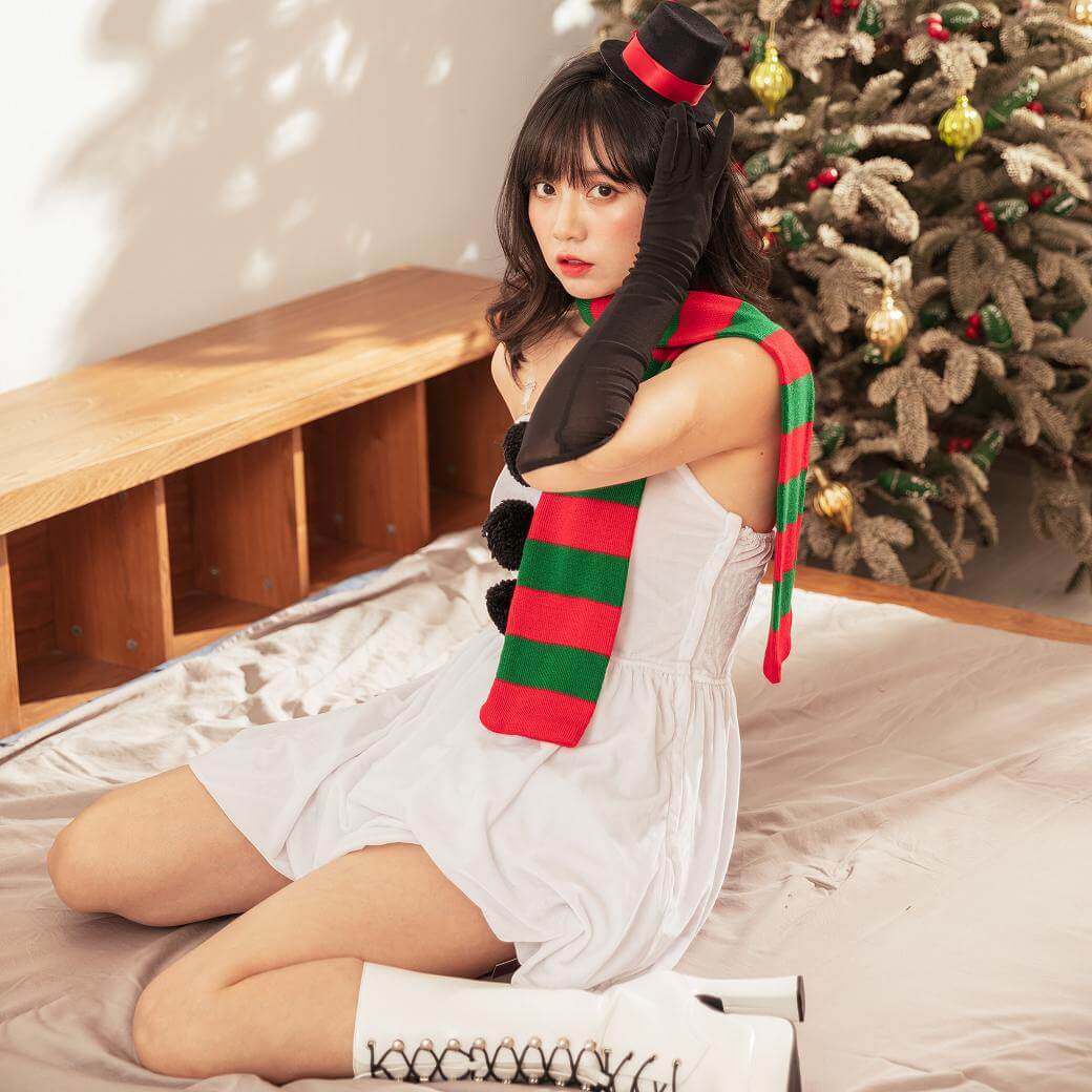 Snowman Dress with Scarf, Mini Hat and Gloves