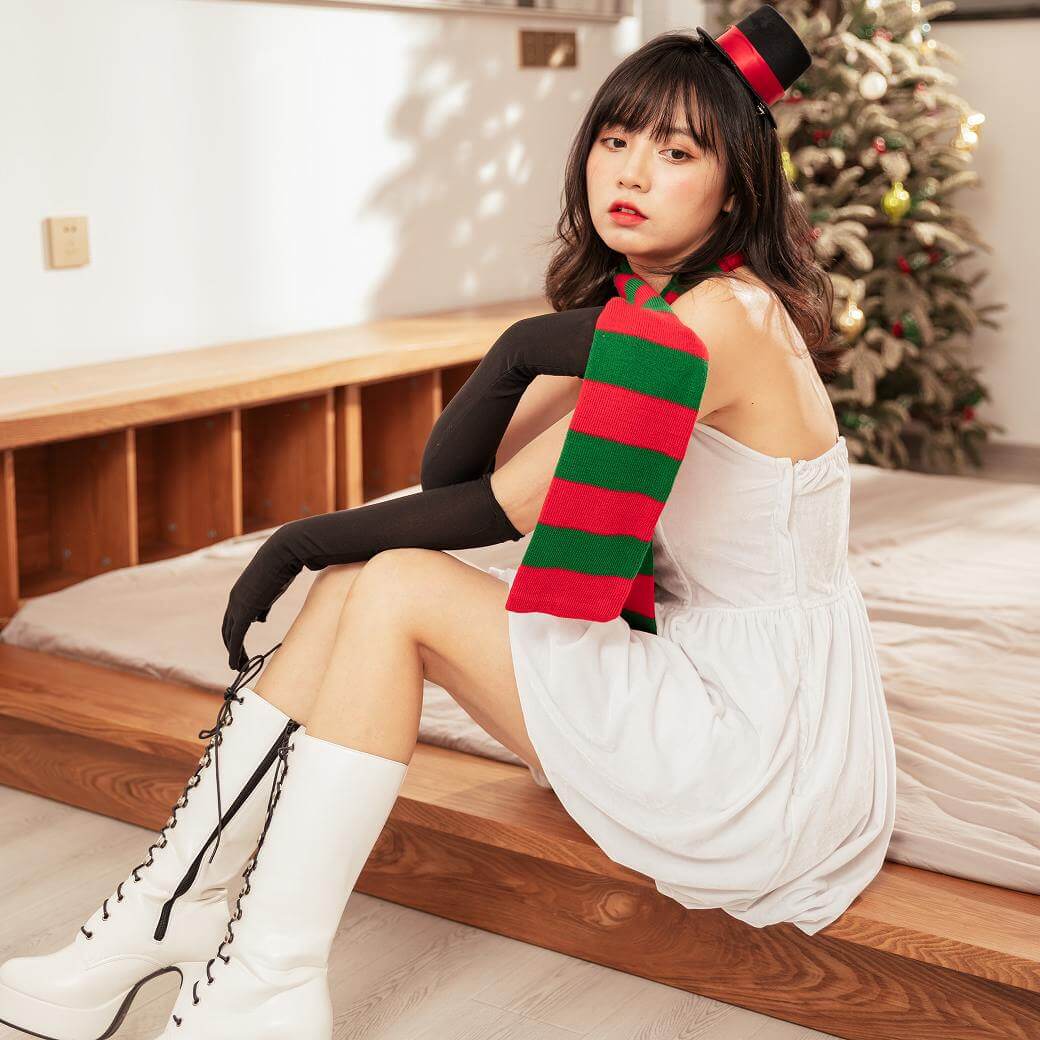 Snowman Dress with Scarf, Mini Hat and Gloves