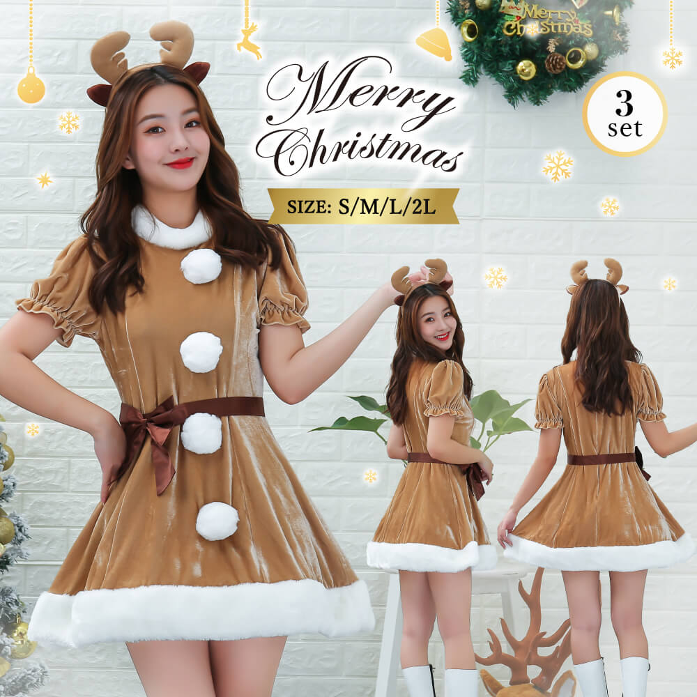 High neck warm reindeer dress