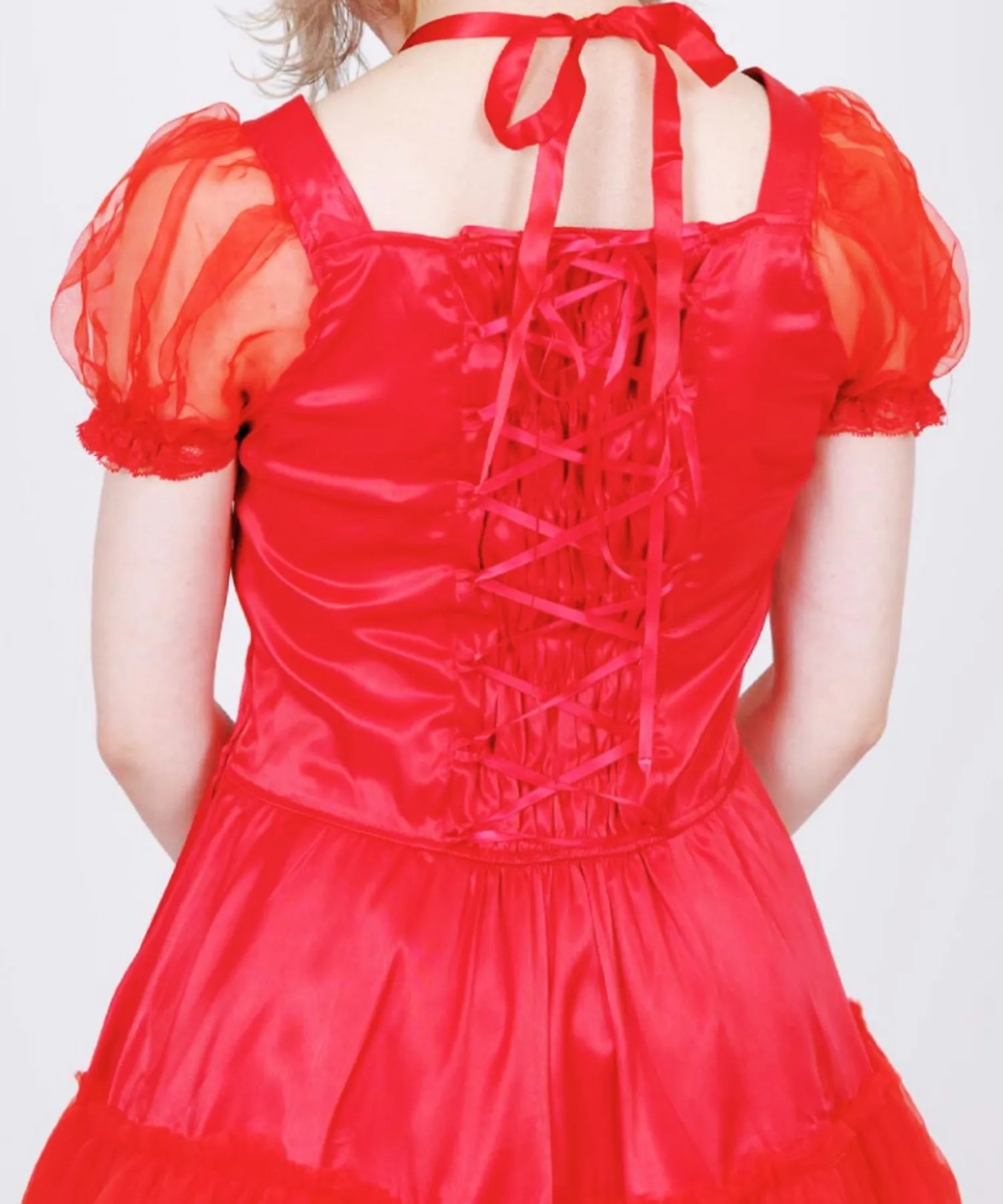 Small Devil style OnePiece Satin Red Dress