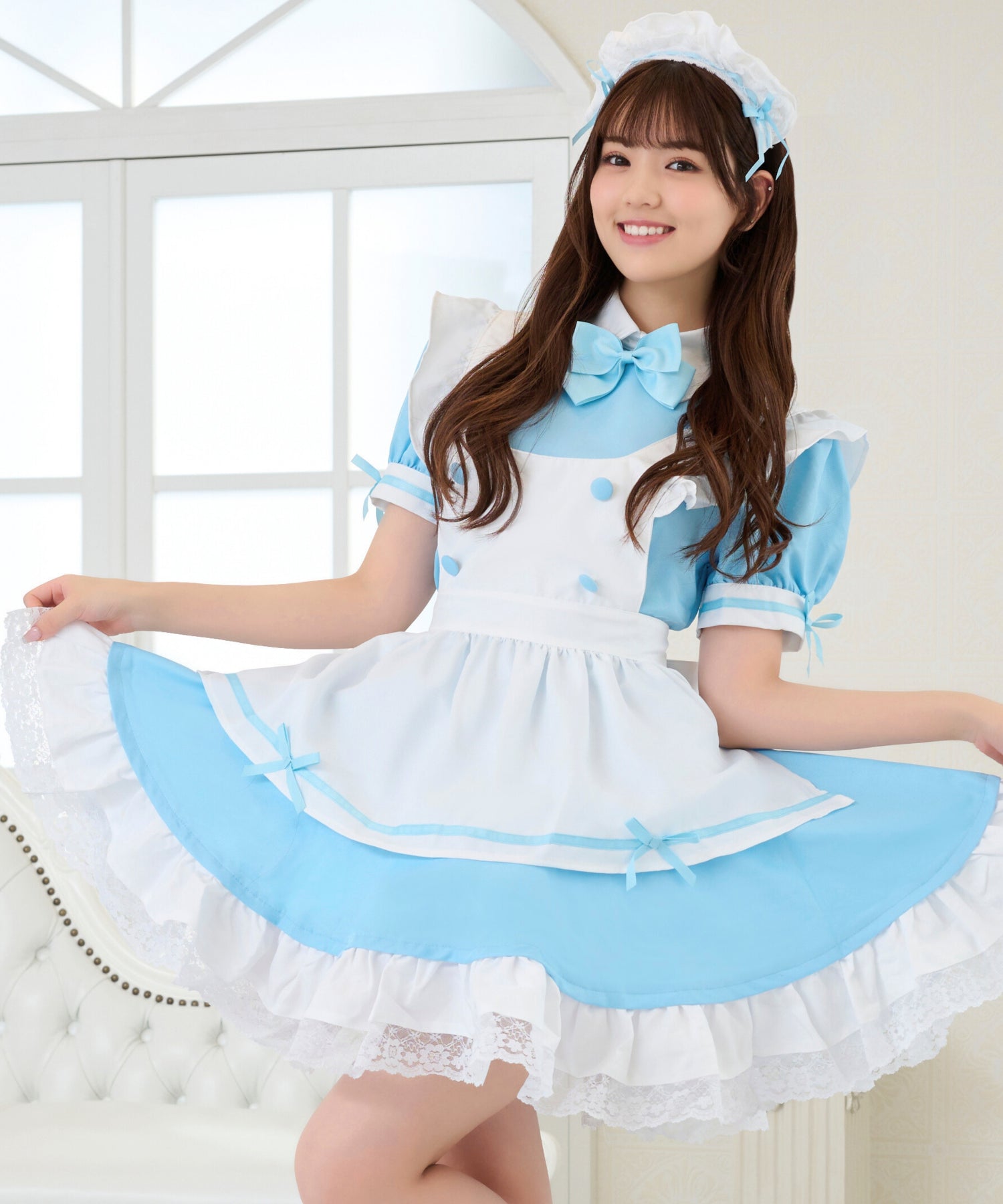 選べる4色!リボン&フリルの王道メイドコスチューム