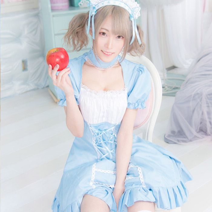 Front Lace-up Maid Dress with Katyusha