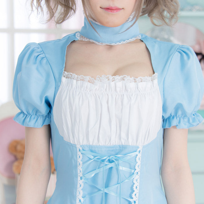 Front Lace-up Maid Dress with Katyusha