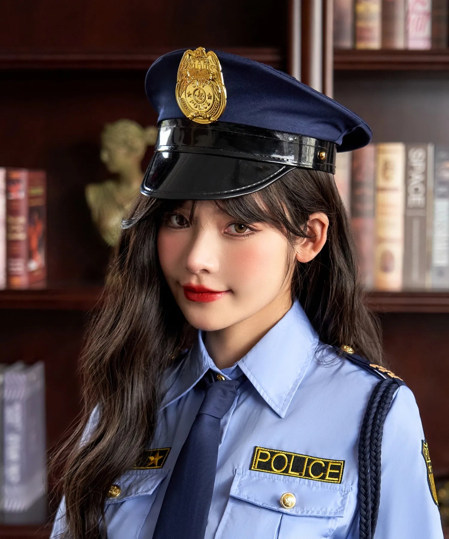 Saxe Blue Shirt and Navy Miniskirt Police Set