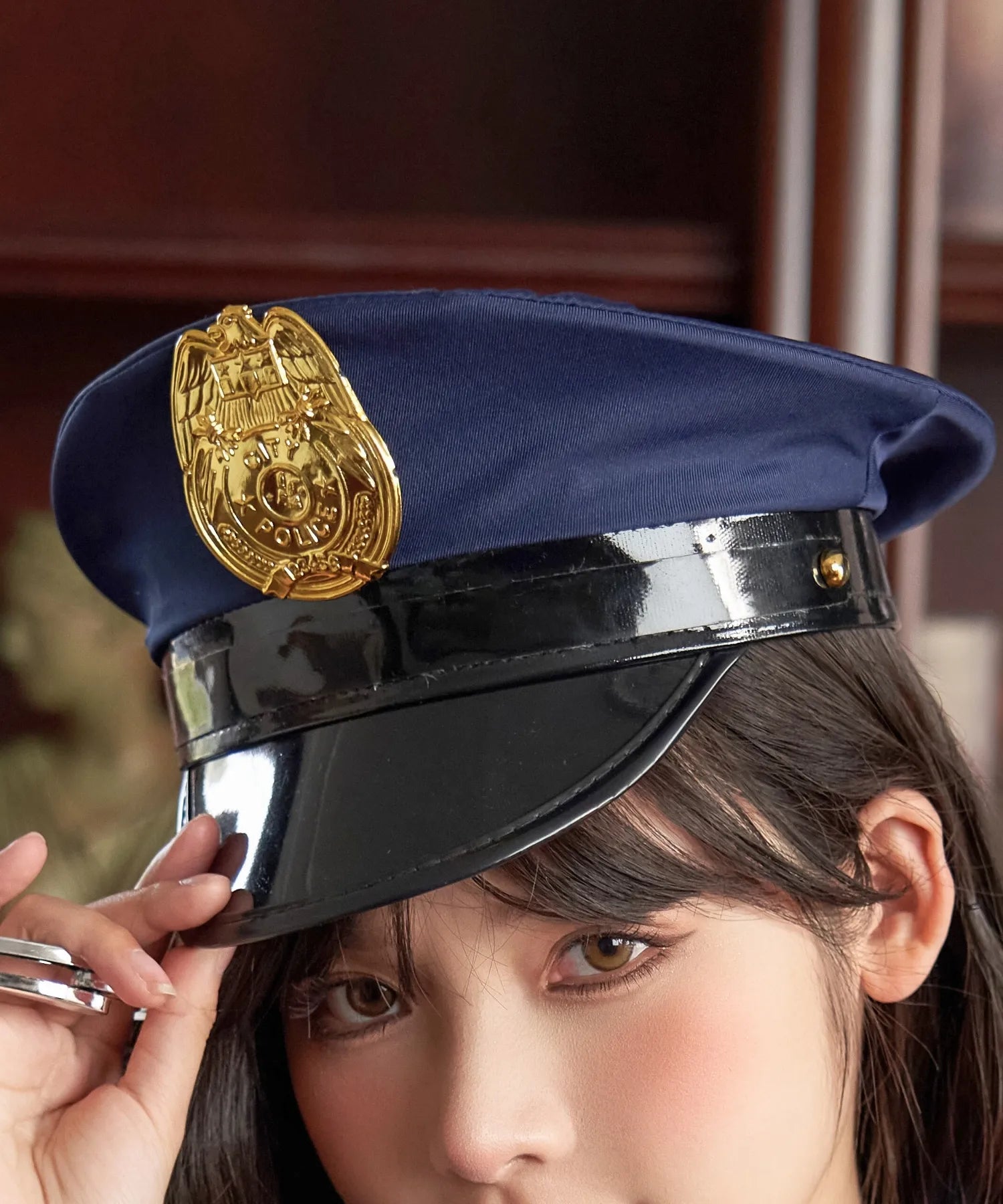 Saxe Blue Shirt and Navy Miniskirt Police Set