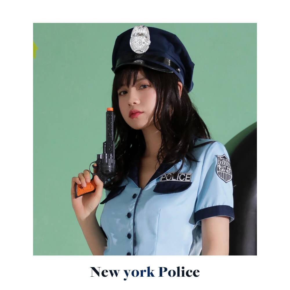 Cropped waist with handcuffs and gun, saxophone police