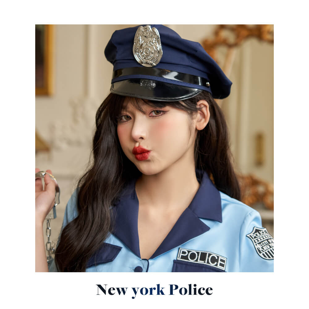 Short Length Shirt and Mini Tight Skirt Police