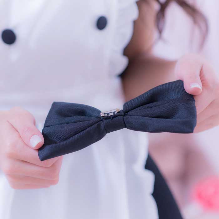 Front button frilling apron maid